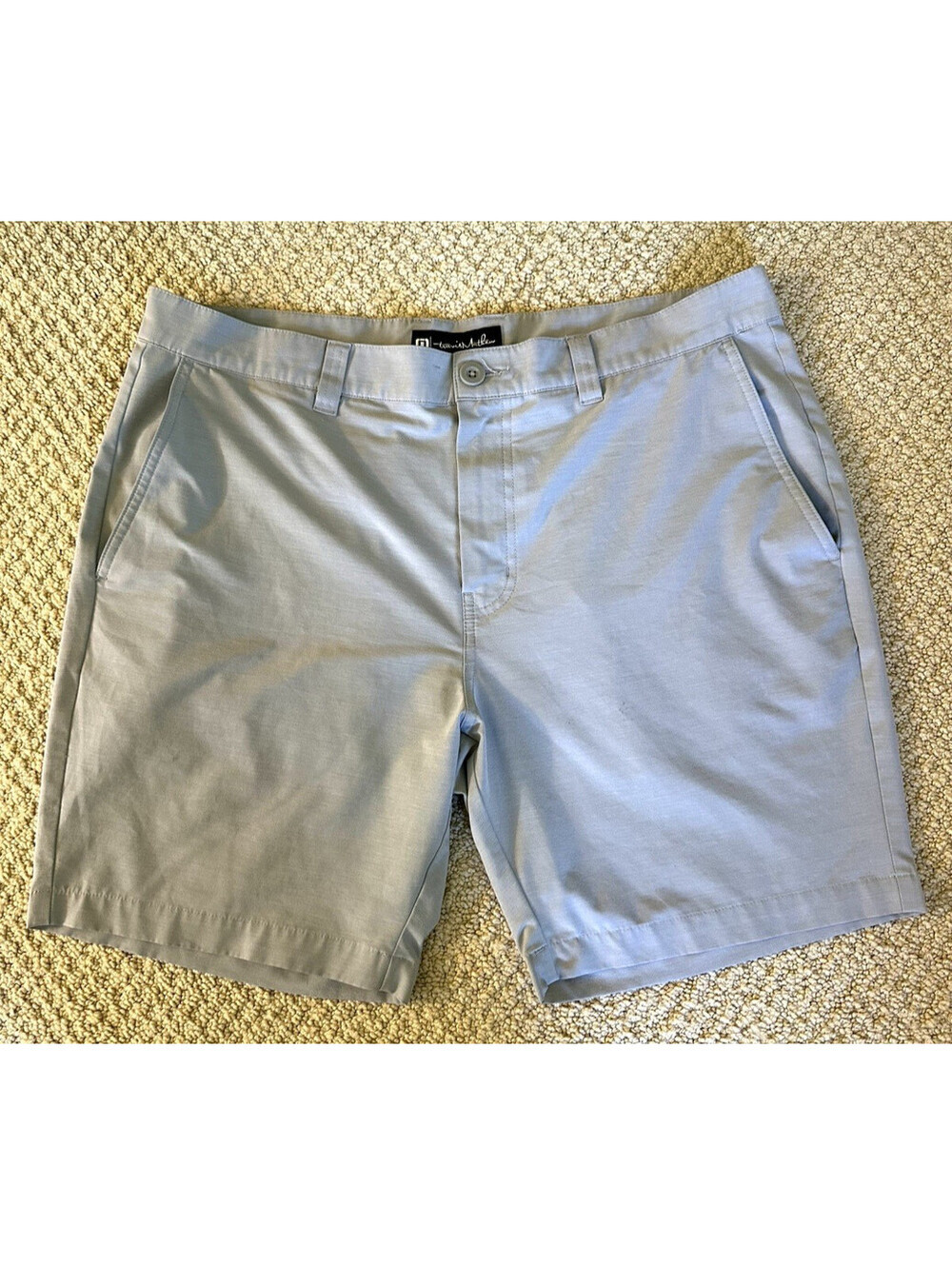 Travis Mathew Shorts Mens 36 Pockets Button Lightweight Outdoors Blue Chino
